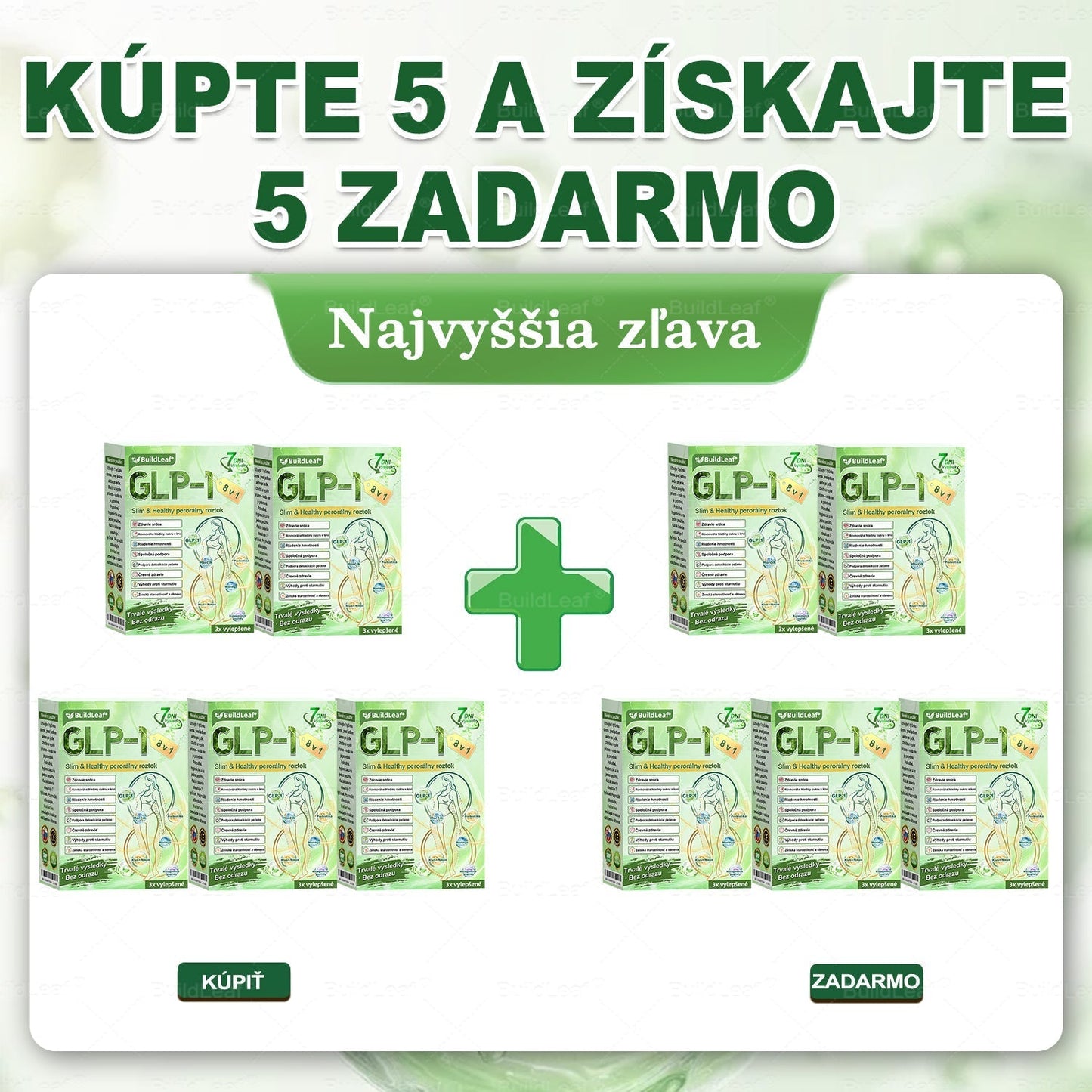 🧑⚕️BuildLeaf® GLP-1 8-v-1 Fit & Vital Perorálny Roztok (Len raz denne, viditeľné zmeny už za 7 dní) Pre obezitu, kardiovaskulárne ochorenia, cukrovku, spánkové apnoe, zdravie čriev, problémy s kĺbmi a ďalšie