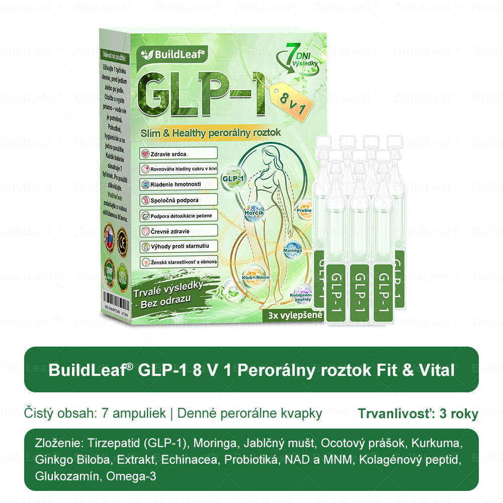 🧑‍⚕️🧑‍⚕️BuildLeaf® GLP-1 8-v-1 Fit & Vital Perorálny Roztok (Len raz denne, viditeľné zmeny už za 7 dní) Pre obezitu, kardiovaskulárne ochorenia, cukrovku, spánkové apnoe, zdravie čriev, problémy s kĺbmi a ďalšie