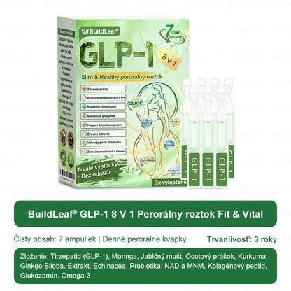 🧑‍⚕️🧑‍⚕️BuildLeaf® GLP-1 8-v-1 Fit & Vital Perorálny Roztok (Len raz denne, viditeľné zmeny už za 7 dní) Pre obezitu, kardiovaskulárne ochorenia, cukrovku, spánkové apnoe, zdravie čriev, problémy s kĺbmi a ďalšie
