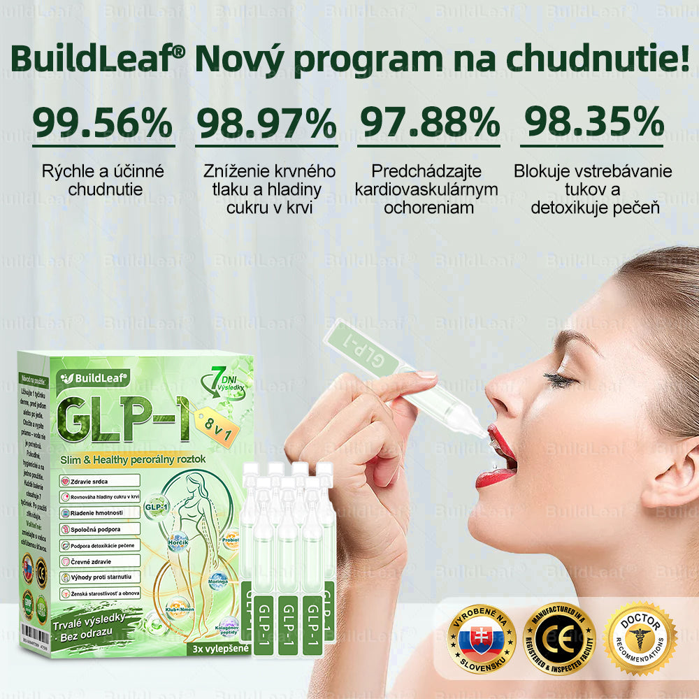 🧑‍⚕️🧑‍⚕️BuildLeaf® GLP-1 8-v-1 Fit & Vital Perorálny Roztok (Len raz denne, viditeľné zmeny už za 7 dní) Pre obezitu, kardiovaskulárne ochorenia, cukrovku, spánkové apnoe, zdravie čriev, problémy s kĺbmi a ďalšie